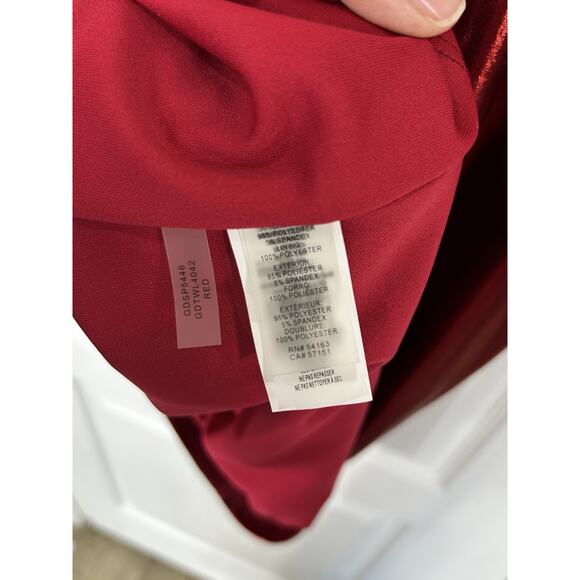 Guess Red Metallic Foil Dress Size 4 Prom Cocktail Strappy NWT $128 - Picture 9 of 11